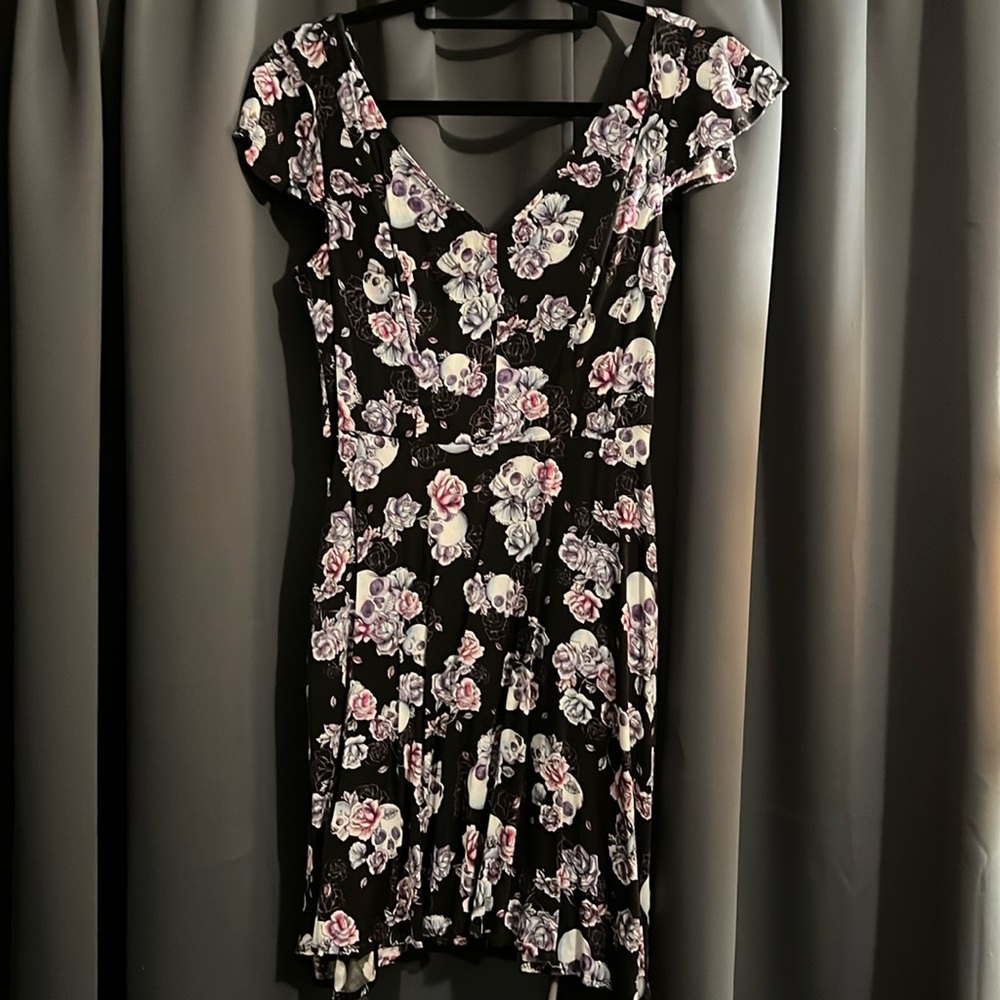 NWOT Purple and Black Skull Dress